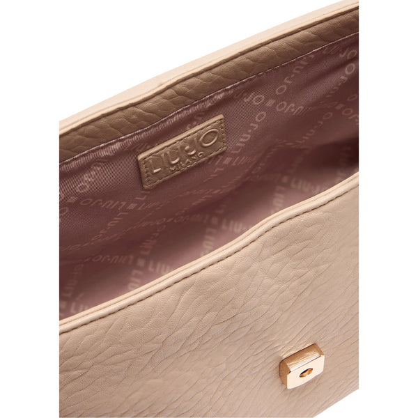 Borsa a tracolla media con catena Beige interno