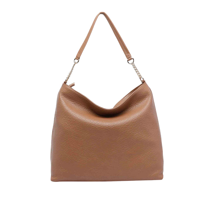 Borsa monospalla Donna con catena marrone retro