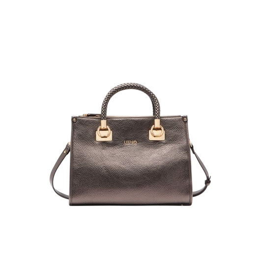 Borsa Donna satchel media con manici intrecciati