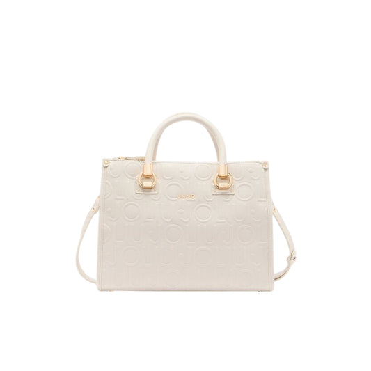 Borsa Donna satchel media con logo a rilievo all over