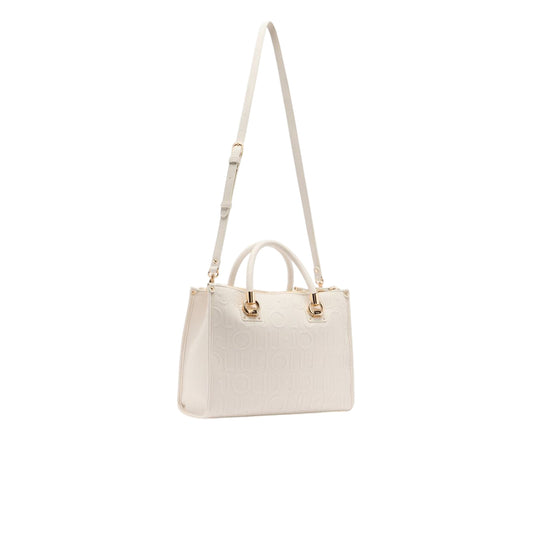 Borsa Donna satchel media con logo a rilievo all over retro con tracolla
