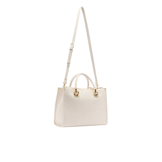 Borsa Donna satchel media con logo a rilievo all over retro con tracolla