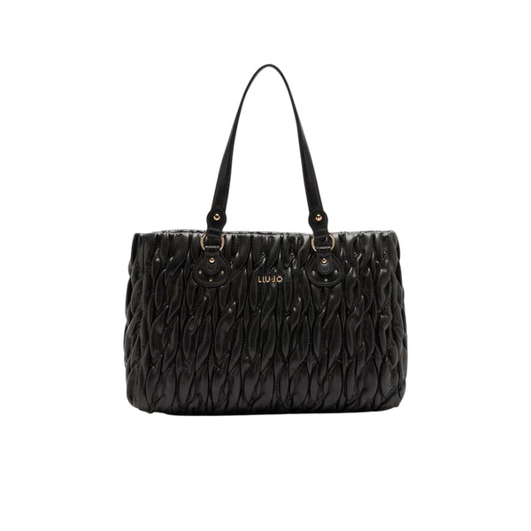 Shopping bag Donna media matelassé Nero