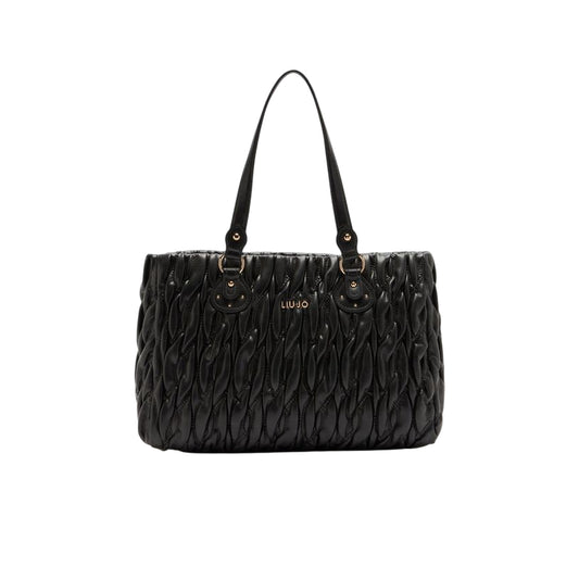 Shopping bag Donna media matelassé Nero