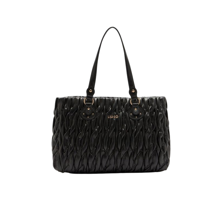 Shopping bag Donna media matelassé Nero