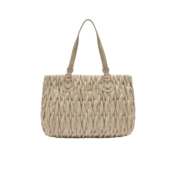 Shopping bag Donna media matelassé Beige