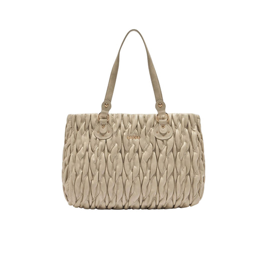 Shopping bag Donna media matelassé Beige
