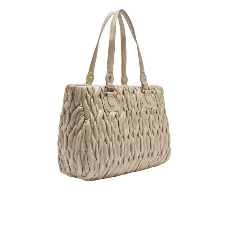 Shopping bag Donna media matelassé Beige retro