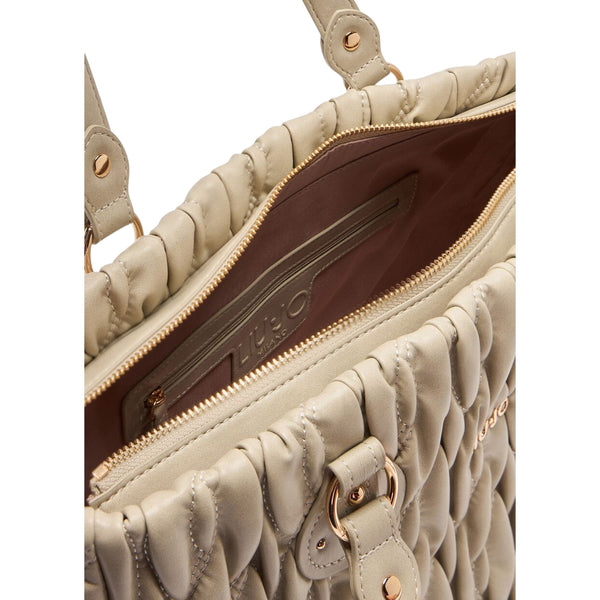 Shopping bag Donna media matelassé Beige interno