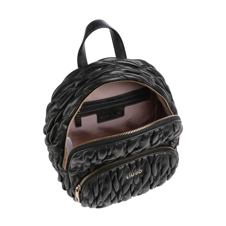 Zaino Donna matelassé intrecciato nero