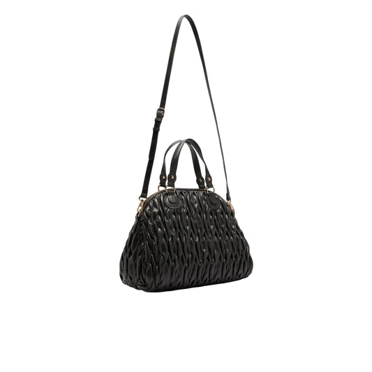 Borsa a mano media intrecciata Nero retro