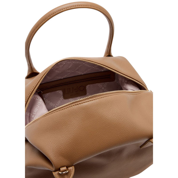 Borsa grande a bauletto con charm Marrone interno