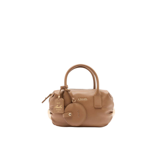 Borsa a mano piccola con charm Marrone