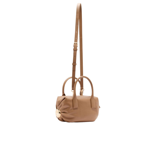 Borsa a mano piccola con charm Marrone retro con tracolla