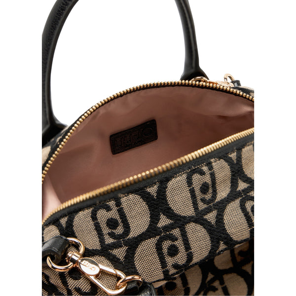 Borsa a bauletto piccola con logo jacquard all over interno