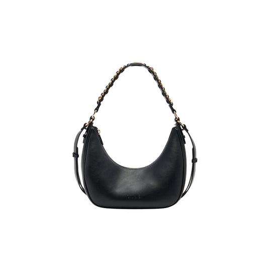 Borsa a spalla piccola con manico catena intrecciata Nero