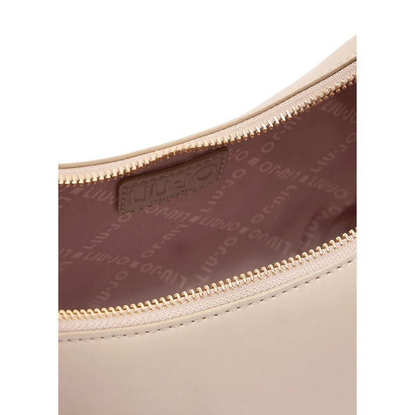 Borsa a spalla piccola con manico catena intrecciata Beige dettaglio