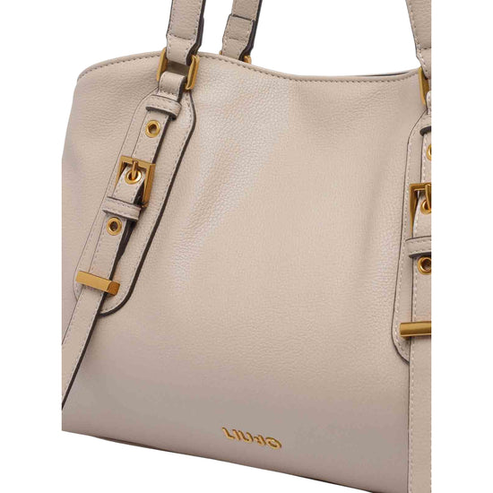 Borsa Donna media con fibbie decorative Beige dettaglio