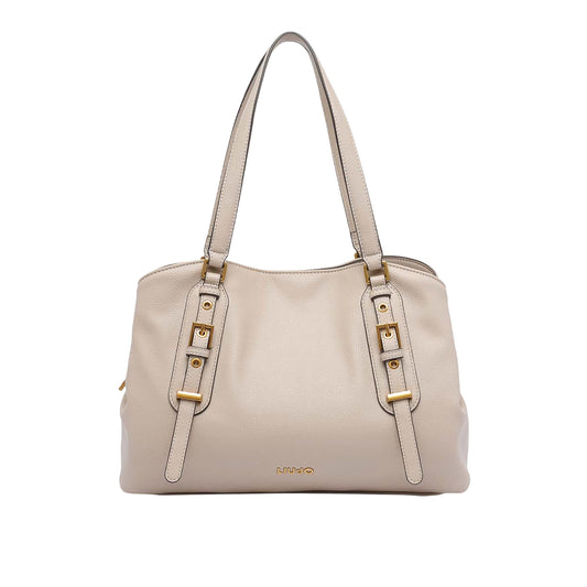 Borsa Donna media con fibbie decorative Beige