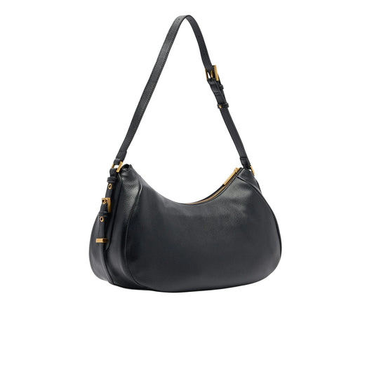 Borsa Donna Hobo media a mezzaluna Nero retro