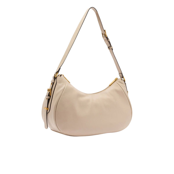 Borsa Donna Hobo media a mezzaluna Beige retro