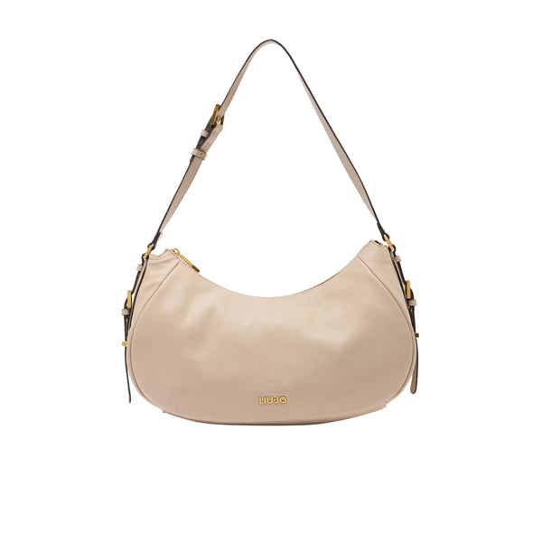 Borsa Donna Hobo media a mezzaluna Beige