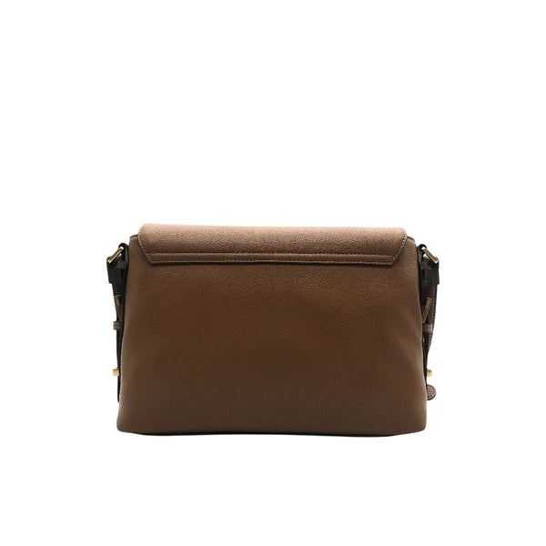 Borsa a tracolla Donna in tinta unita marrone retro