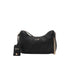 Borsa a tracolla nera con logo all over