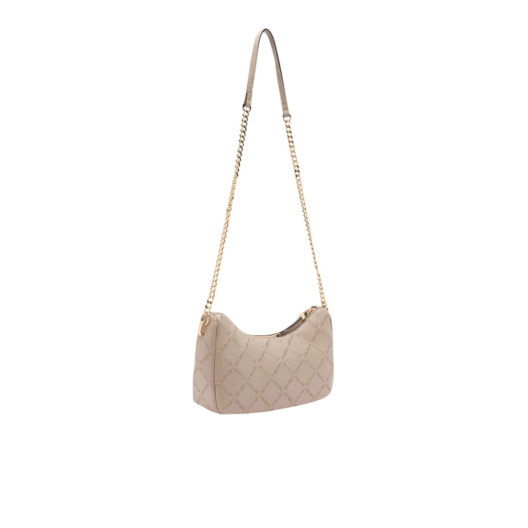Borsa a tracolla oro con logo all over Beige retro