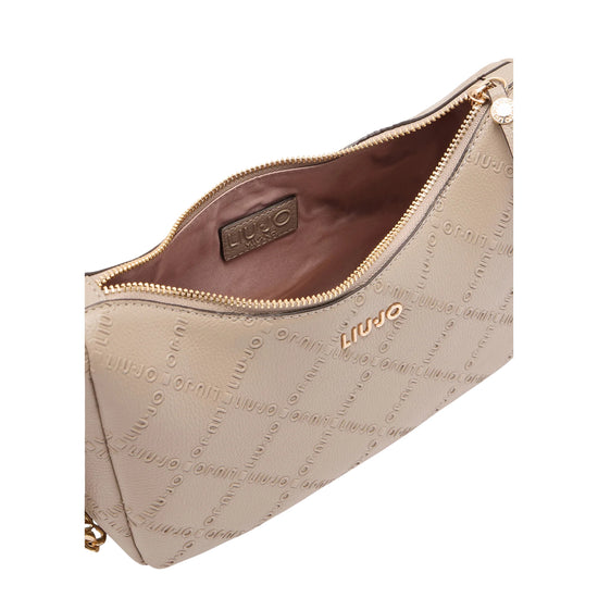 Borsa a tracolla oro con logo all over Beige