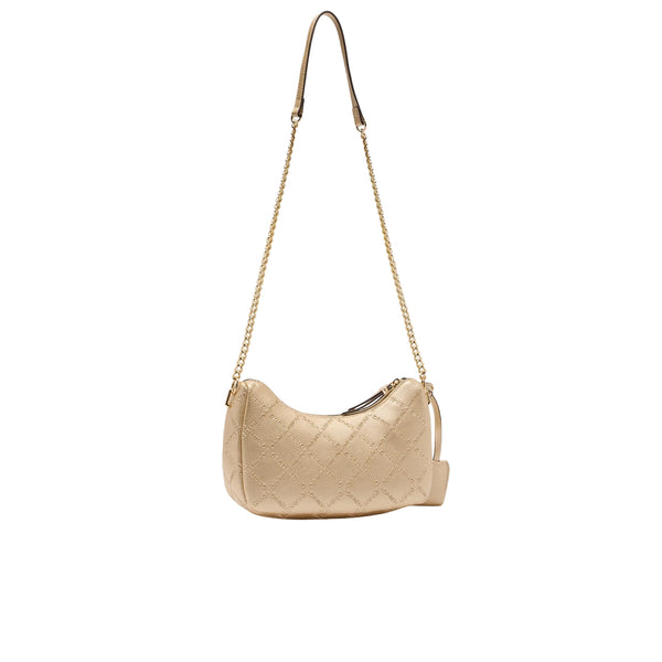 Borsa a tracolla oro con logo all over retro