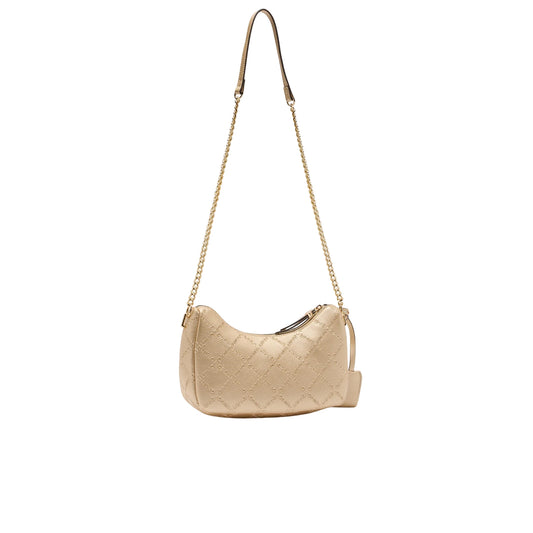 Borsa a tracolla oro con logo all over retro