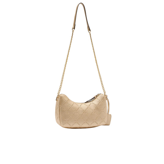 Borsa a tracolla oro con logo all over retro