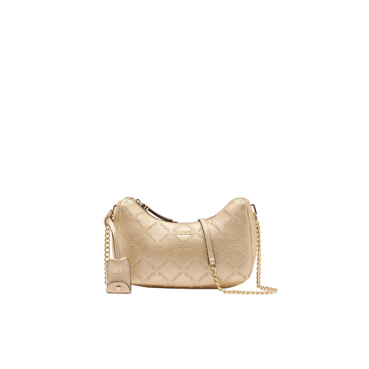 Borsa a tracolla oro con logo all over