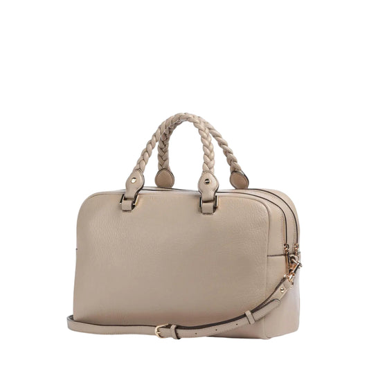 Borsa a mano Donna con doppio scomparto beige retro
