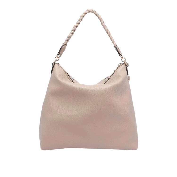 Borsa monospalla Donna con manico intrecciato Beige retro