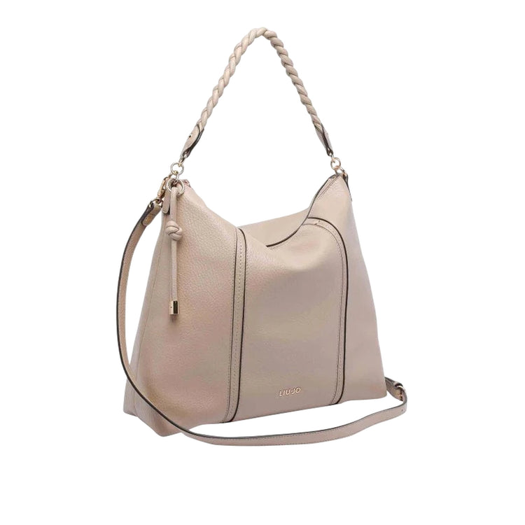 Borsa monospalla Donna con manico intrecciato Beige