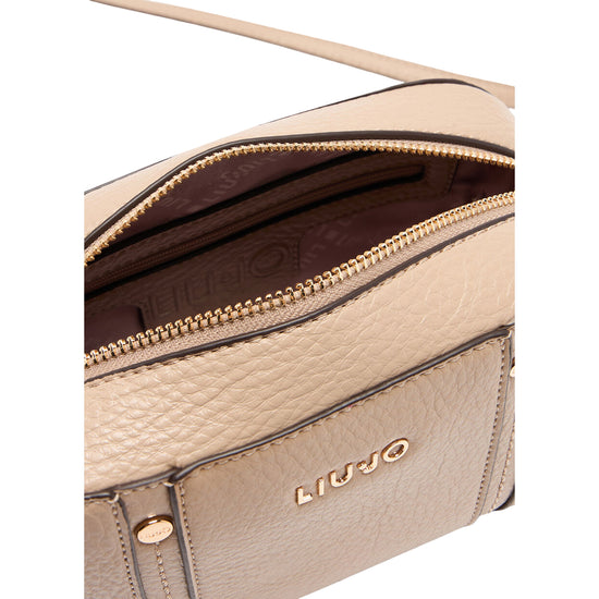 Borsa a tracolla piccola da donna Beige interno