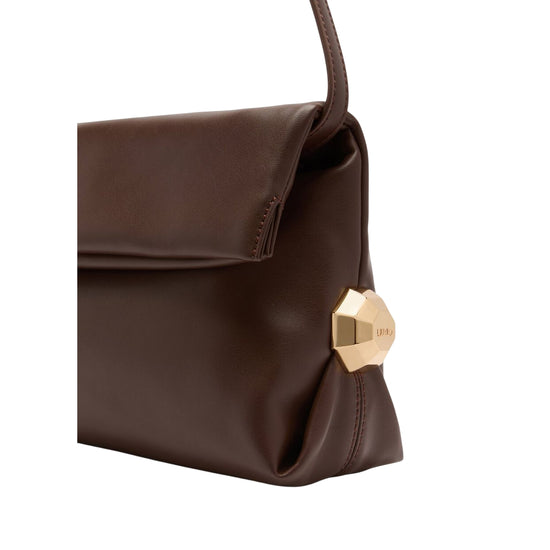 Borsa a spalla media da Donna Marrone dettaglio laterale