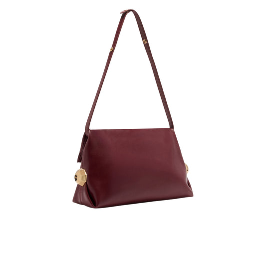 Borsa a spalla media da Donna Bordeaux retro