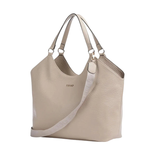 Maxi Borsa Donna a spalla con nappa Beige retro