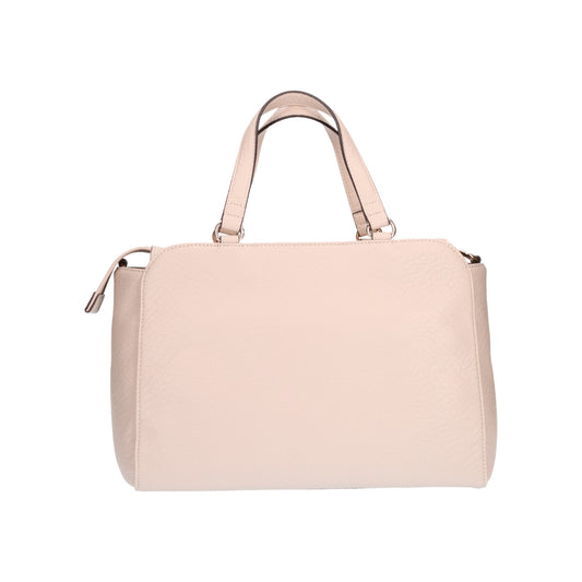 Borsa Donna a mano con logo e nappa  beige retro