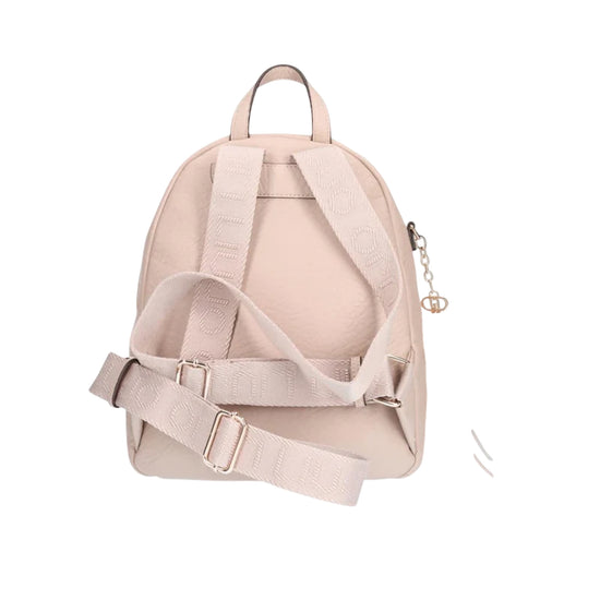 Zaino Donna con spallacci logati in gros grain beige retro
