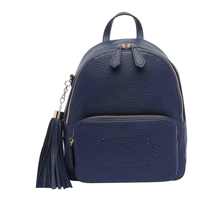 Zaino Donna con spallacci logati in gros grain blu