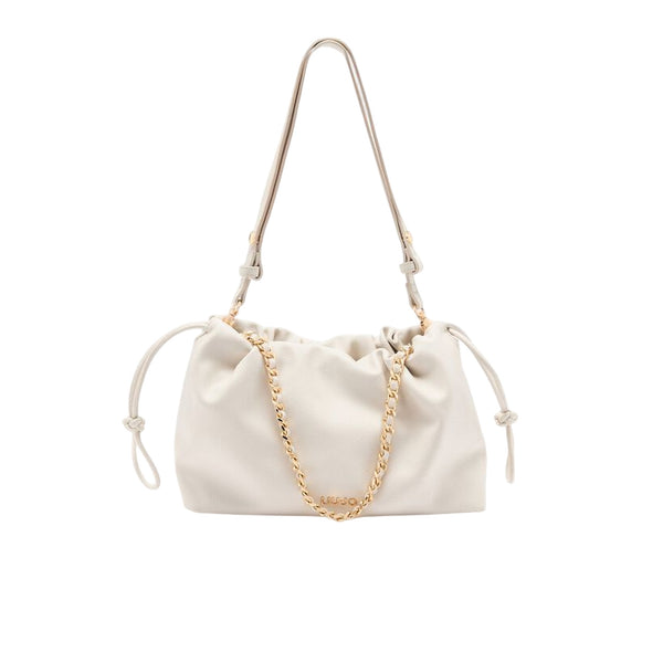  Borsa a spalla media bianca con catena