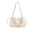  Borsa a spalla media bianca con catena