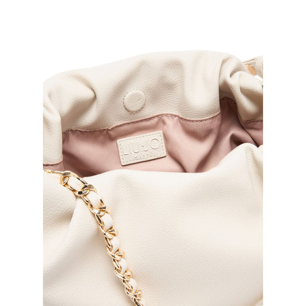  Borsa a spalla media bianca con catena dettaglio