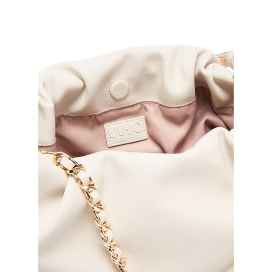  Borsa a spalla media bianca con catena dettaglio