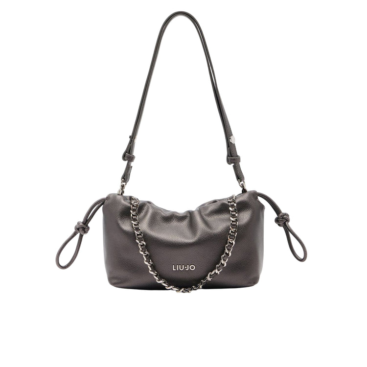 Borsa a spalla piccola Donna con catena Grigio