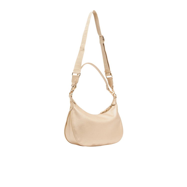 Borsa a mezzaluna con tracolla in gros grain retro